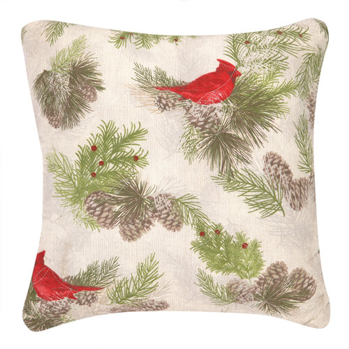 Laurel and Mayfair Winter Bird Quilted Cotton Throw Pillow & Reviews Wayfair