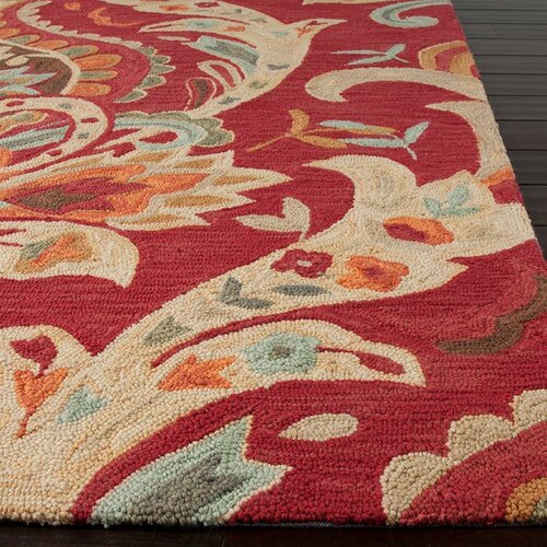 Brio Burgundy Floral Area Rug by Jaipur Rugs