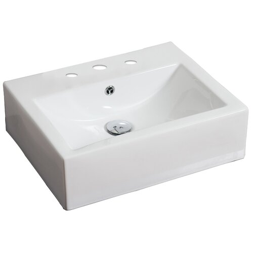 Rectangle Vessel Sink with Overflow by American Imaginations