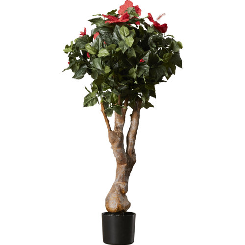 Artificial Hibiscus Tree in Pot Wayfair