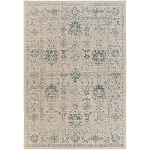 Alcott Hill Kendrick Teal & Beige Area Rug