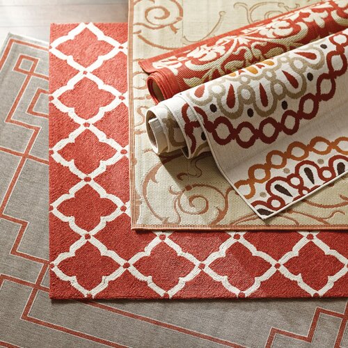 Varick Gallery Vance Creme & Red Area Rug