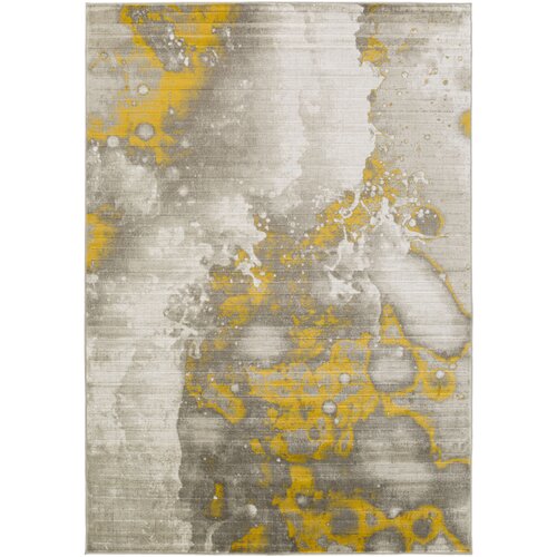 Brayden Studio Jax Light Gray & Gold Area Rug