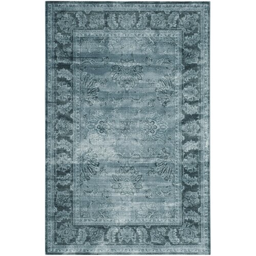 Vintage Light Blue/Dark Blue Area Rug by Wade Logan