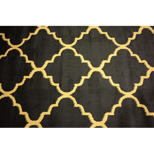 Trellis Black/Gold Area Rug Wayfair