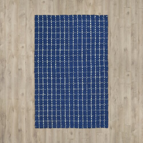 Drake Hand Loomed Navy Area Rug by August Grove