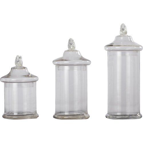 One Allium Way 3 Piece Glass Apothecary Jar Set & Reviews Wayfair