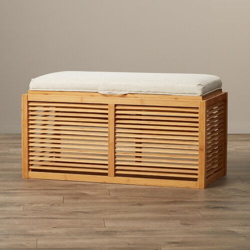 Beachcrest Home Woodville Double Storage Ottoman