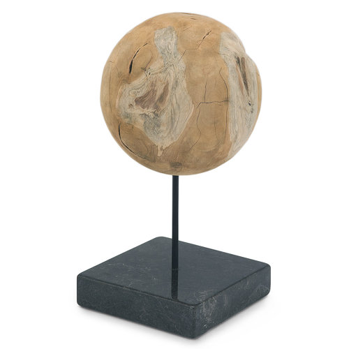 Round Ball on Marble Base Sculpture Wayfair