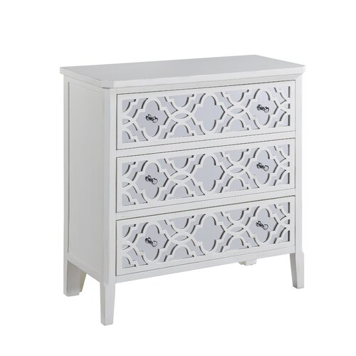 Amanda Mirrored 3 Drawer Chest by House of Hampton