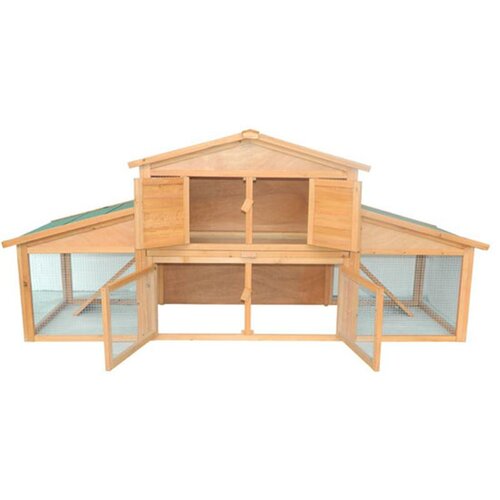 Pawhut Large Bunny Rabbit Hutch/Chicken Coop with Large Outdoor Run 