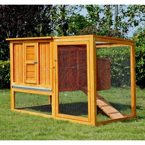 Pawhut Chicken Coop/Hen House with Nesting Box and Outdoor Run ...