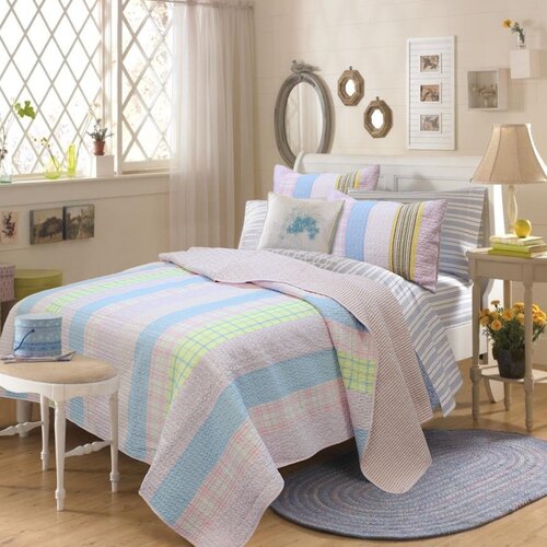 Tara Stripe 3 Piece Full/Queen Quilt Set by Cozy Line Home Fashion