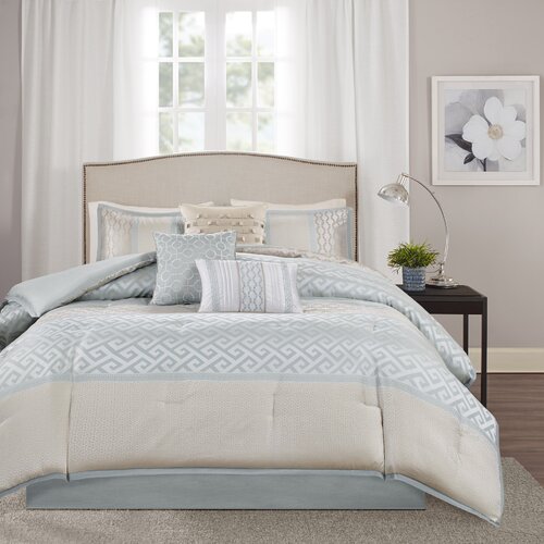 madison park bennett 7 piece comforter set aqu