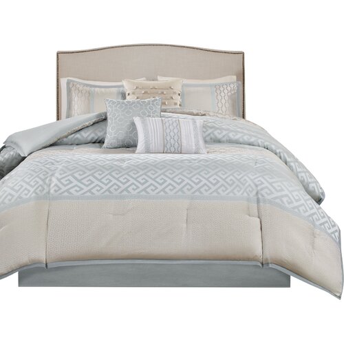 madison park bennett 7 piece comforter set aqu