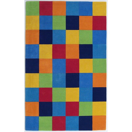 KAS Rugs Kidding Around Boys Blocks Blue Area Rug