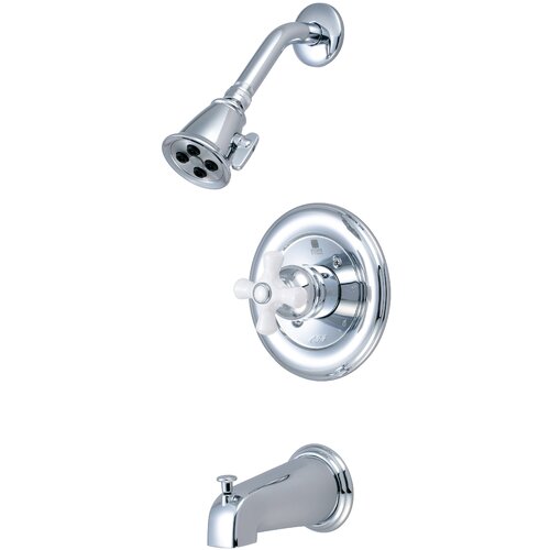 Brentwood Single Cross Handle Tub and Shower Trim Set | Wayfair