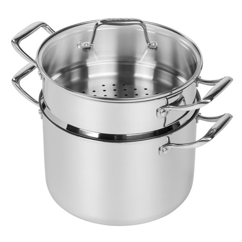 8qt. Stock Pot with Steamer Insert and Lid Wayfair