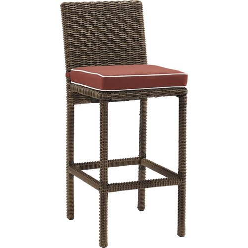 Latitude Run Bradenton Bar Stool with Cushion (Set of 2)