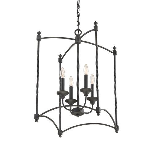 Dunn 4 Light Cage Chandelier by Quoizel