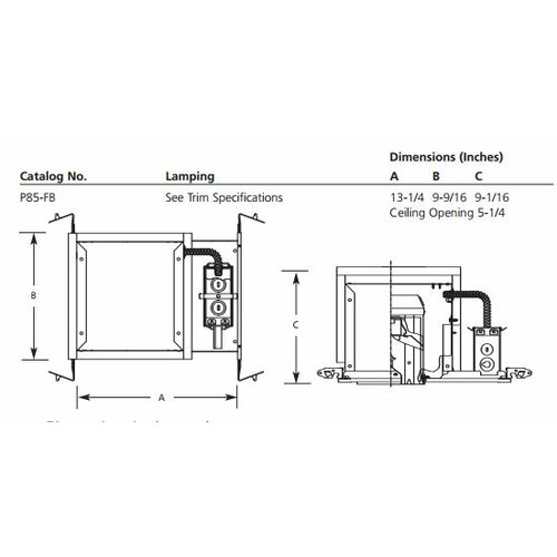 Progress Lighting 5 Incandescent Firebox New Construction Fire Rated