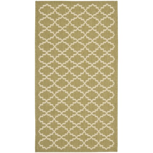 Safavieh Courtyard Green / Beige Outdoor Rug