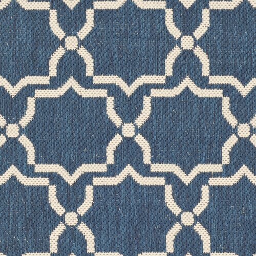 Courtyard Justina Navy & Beige Indoor/Outdoor Area Rug by Safavieh