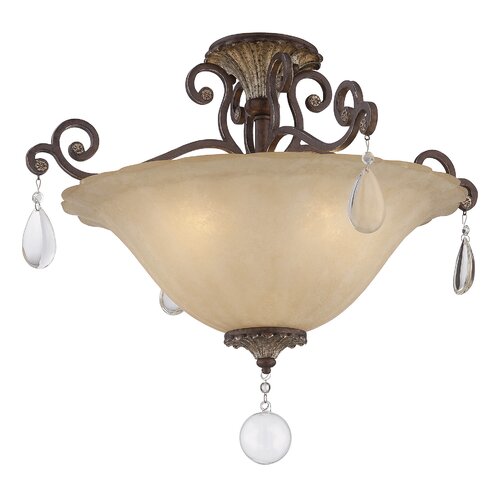 St. Laurence 3 Light Semi Flush Mount by Savoy House