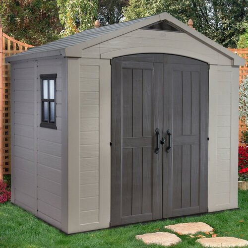 keter sunterrace 8' w x 6' d resin storage shed & reviews