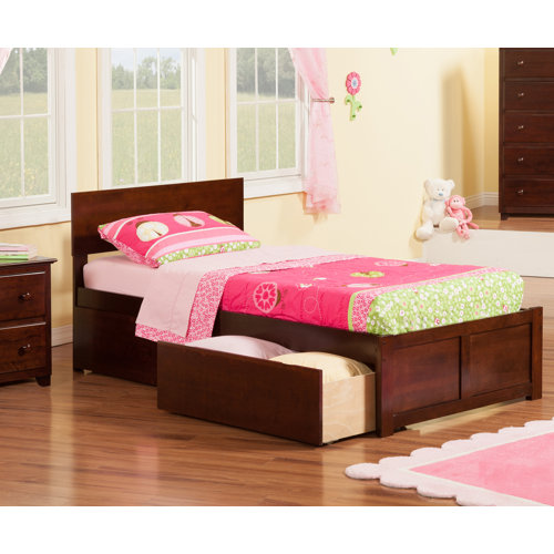 Atlantic Furniture Orlando Extra Long Twin Panel Bed with Storage