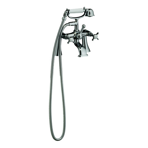 Kokols Triple Handle Deck Mount Waterfall Tub Filler with Handshower