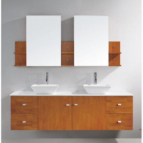 Clarissa 72quot; Double Bathroom Vanity Set with Mirror  Wayfair