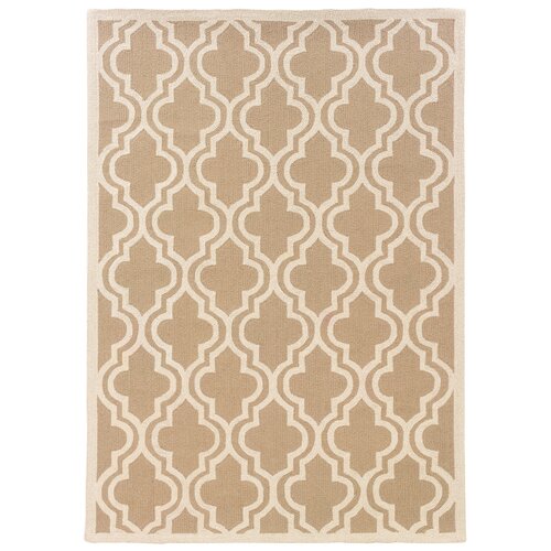 Silhouette Quatrefoil Beige Area Rug by Linon Rugs