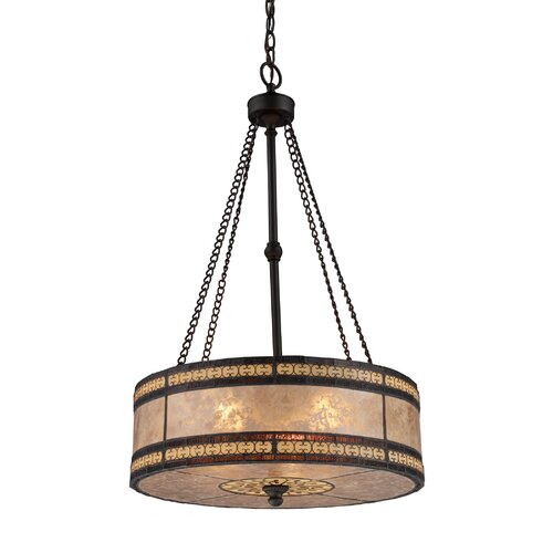 Landmark Lighting Mica Filigree 3 Light Drum Pendant