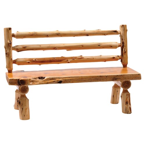 Fireside Lodge Traditional Cedar Log Bench