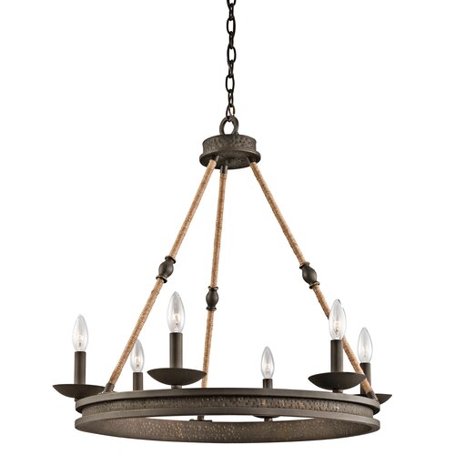 Kearn 6 Light Candle Style Chandelier by Kichler