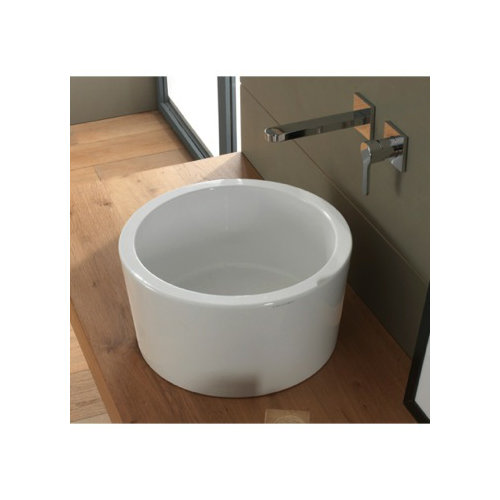 Bucket Ceramic Vessel Bathroom Sink by Scarabeo by Nameeks