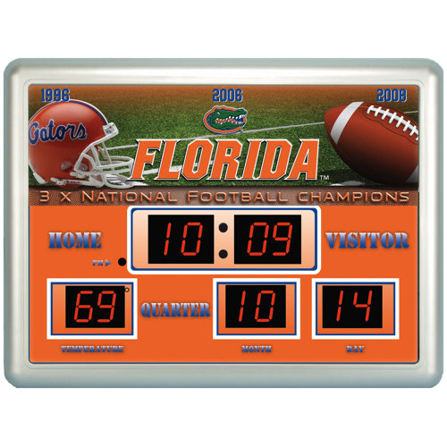 NCAA ScoreBoard Wall Clock with Thermometer Wayfair