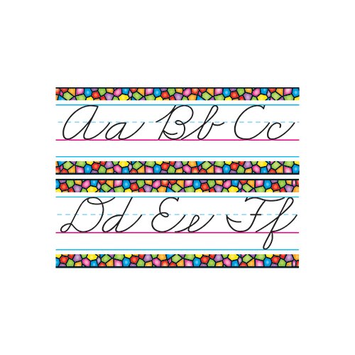 Stained Glass Alphabet Line Zaner-Bloser Cursive Cut Out | Wayfair