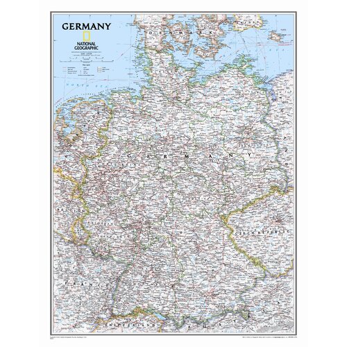 Germany Classic Wall Map by National Geographic Maps