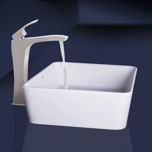 Sirena Composite Vessel Sink with Blackstonian Bathroom Vessel Faucet