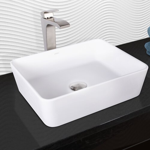 Sirena Composite Vessel Sink with Blackstonian Bathroom Vessel Faucet