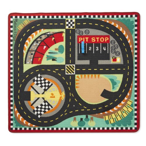 Melissa & Doug Round the Speedway Race Track Area Rug