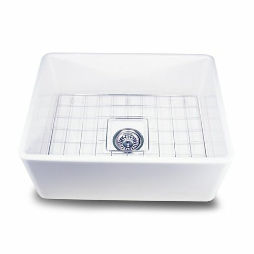 Nantucket Sinks 24 x 18 Fireclay Farmhouse Kitchen Sink with Grid