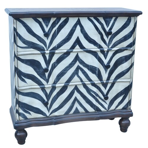 Crestview Collection Serengeti 4 Drawer Zebra Chest