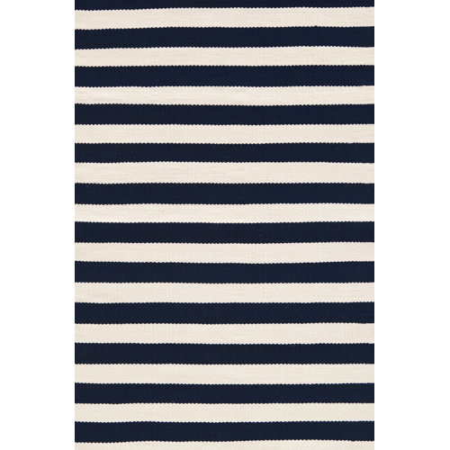Dash and Albert Rugs Trimaran Striped Navy & Ivory Indoor/Outdoor Area