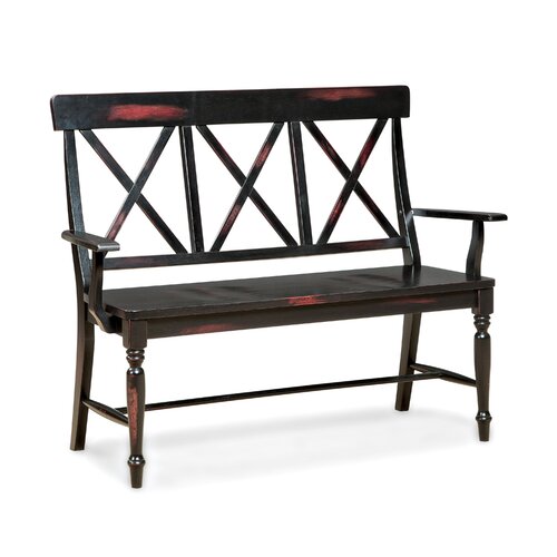 Imagio Home by Intercon Roanoke X Back Bench Wood Seat