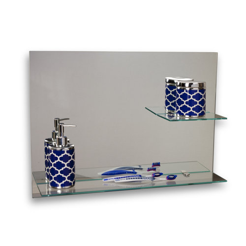 DanyaB Sofia Frameless Bathroom Mirror with Shelves & Reviews Wayfair