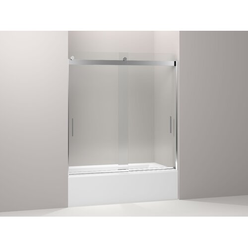 Levity 62 x 59.63 Sliding Bath Door with Blade Handles