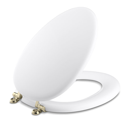 Kohler Kathryn Elongated Toilet Seat with Vibrant French Gold Hinges & Reviews Wayfair